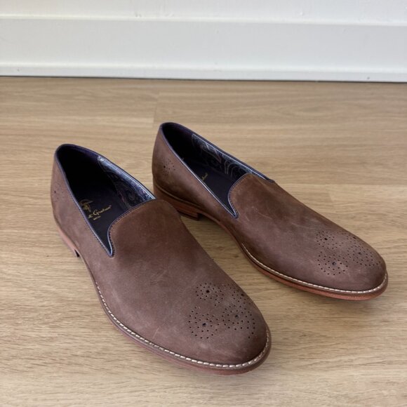 NEW Robert Graham - Men\'s slip on loafer Nubuck - Dark chocolate - Size 9